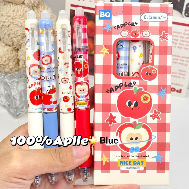 4Pcs/Set Kawaii Erasable Gel Pen 0.5Mm Blue And Black Ink Quick Dry Smooth Writing Pens School Office Stationery