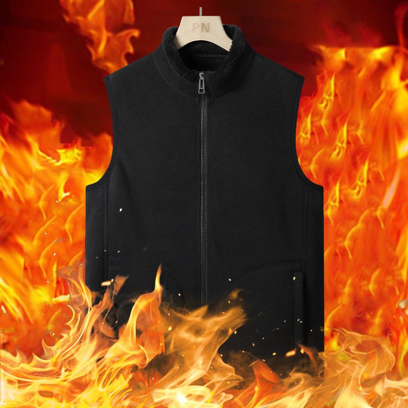 Thick Coral Fleece Couple Vests with Zipper Pockets – Warm and Stylish for Men and Women