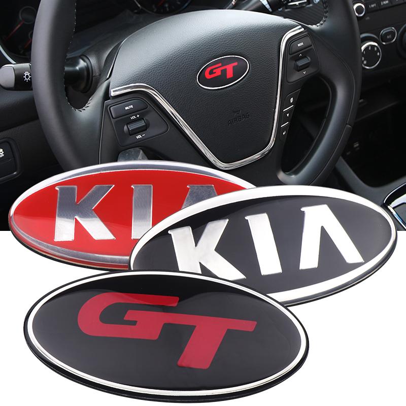 HNZY1 Car Styling Steering Wheel Sticker Decoration Decal for Kia Sportage Rio Sorento Soul Picanto Optima Ceed Forte Cadenza Cerato
