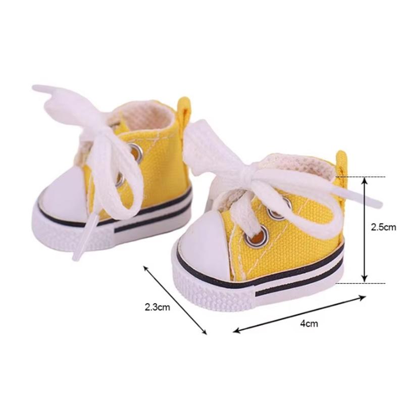 ShoesNew Only 4Cm Labubu Doll Canvas Shoes 1517Cm High Top Sports Shoes Labubu Doll Lace Up Canvas Shoes Doll Accessories Toy