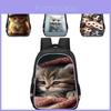 Sac à dos léger en tissu Oxford avec design de chat de grande capacité pour enfants Unisexe