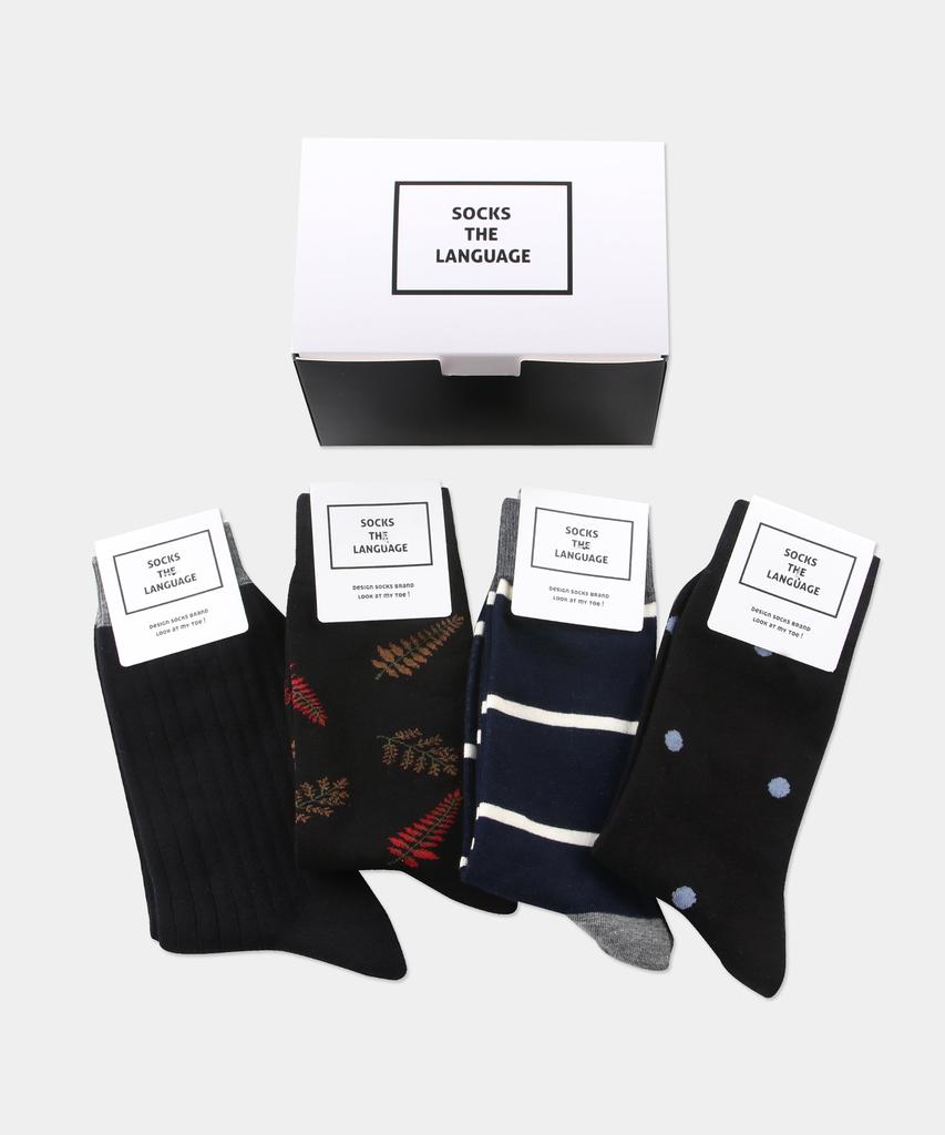 Sagseudeolaenggwiji Fade Pattern Men'S Socks (4 Set)