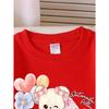 Kids Crewneck Sweatshirt, Cute Bear & Cat Pillow Creative Print,Daily Casual Top for Spring & Autumn