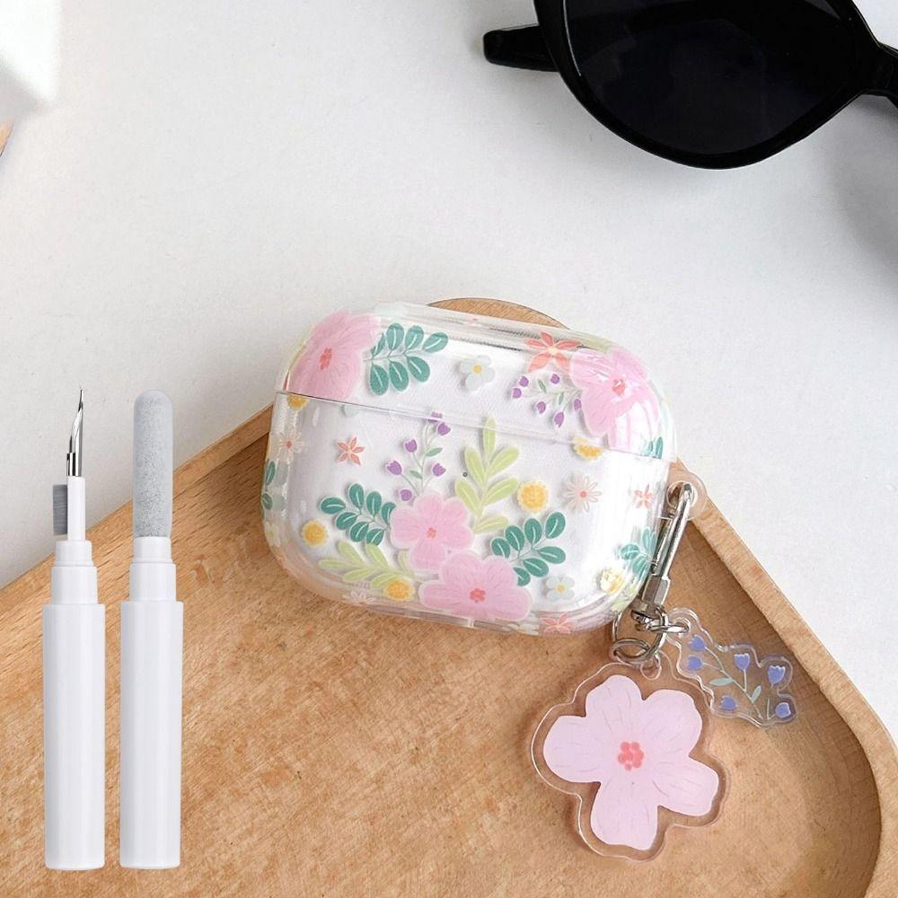 Soft Material Wireless Bluetooth Case Clear Green Knot Heart Design AirPods Case Cover Flower Pattern for AirPods 1/2/3/4/Pro 2