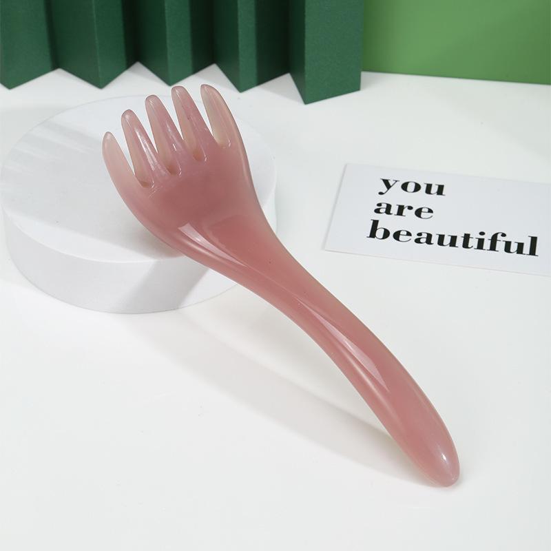 Amber Five-Claw Massager: Full-Body Meridian Massage & Scalp Scraping Comb for Relaxation