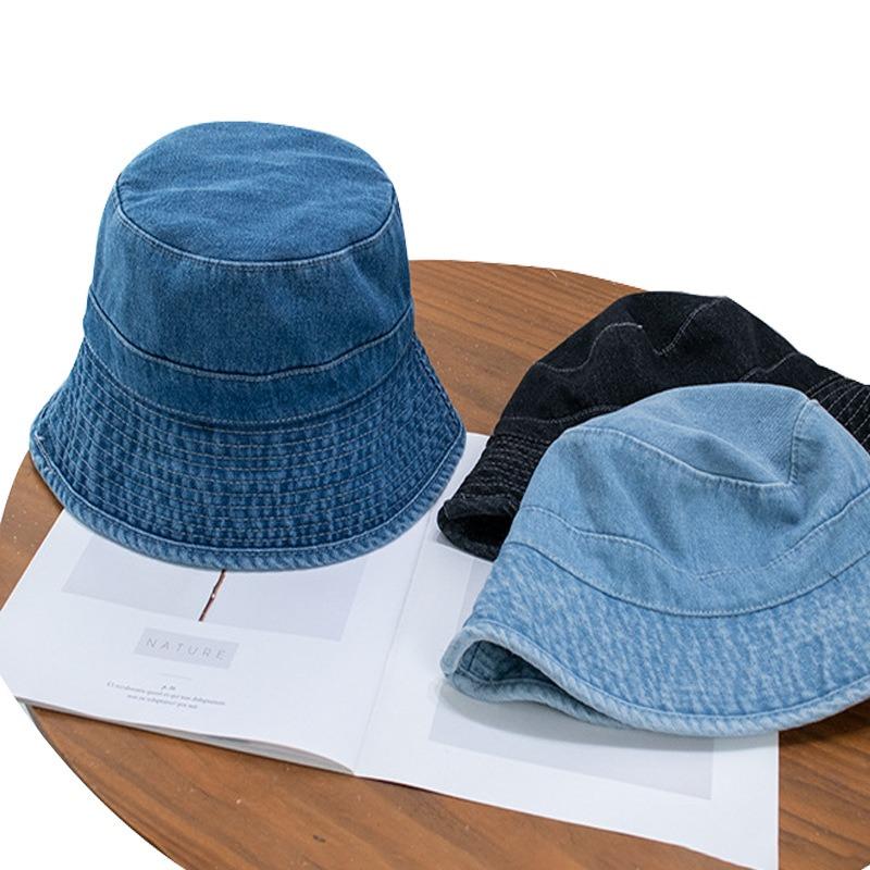Denim bucket hat ladies trend retro wash basin hat men's summer outdoor sun protection hat