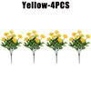 2/4/8Pcs Simulation Chrysanthemum Daisy Artificial Flowers Plastic Decorative Plants For Outdoor Garden Home Decoration