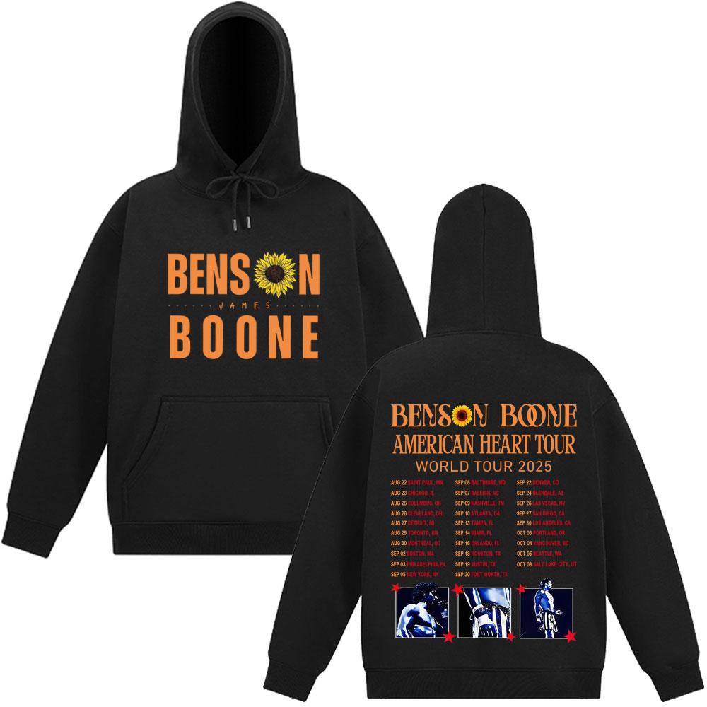 Benson Boone American Heart Tour 2025 Vintag Graphic Hooded Sweatshirts Men Women Fashion Sportswear Hip-hop Oversized Pullover