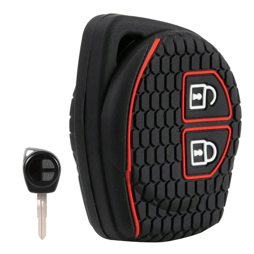 Silikon-Autoschlüssel-Abdeckung mit 2 Tasten für Suzuki Swift Ignis Vitara Liana Ciaz Baleno Autoschlüssel-Abdeckung Shell Decor