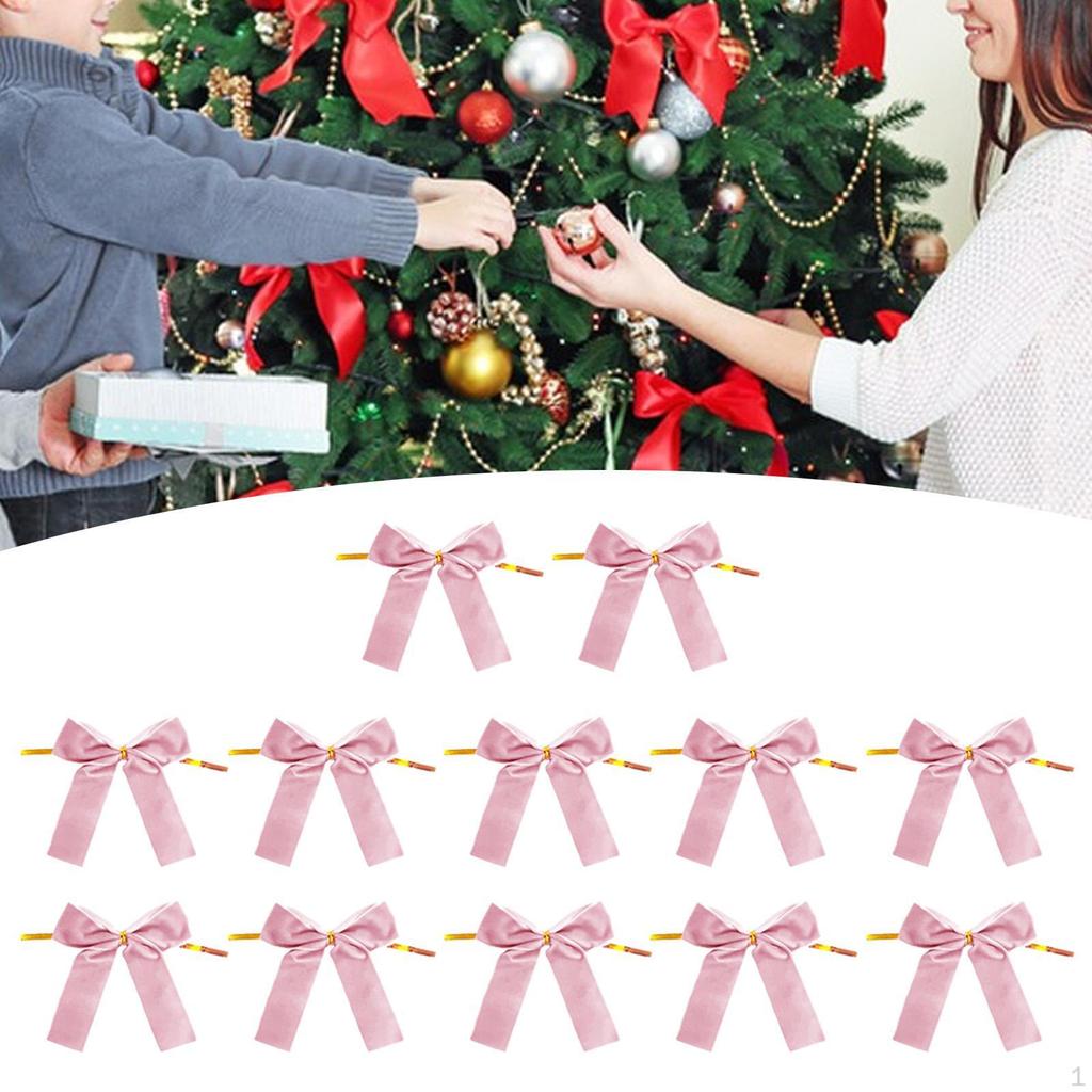 12 kusů Sametové mašle pro vánoční ozdoby Mašličky Vánoční párty Dveřní potřeby Svátek