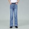 Jeans Uomo Uomo Blu Chiaro Vita Media Elasticizzati A Zampa Jeans A Zampa Designer Classico
