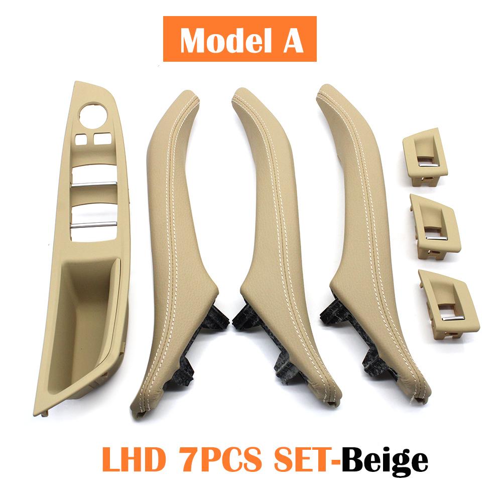 7PCS Left Hand Driver LHD Car Interior Left Right Leather Door Pull Handle Assembly Set For BMW 5 Series F10 F11 523i 525i 528i