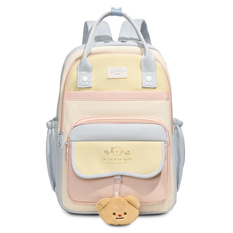 

Рюкзак в стиле колледжа, контрастного цвета, женский, легкий, для путешествий светло-синий