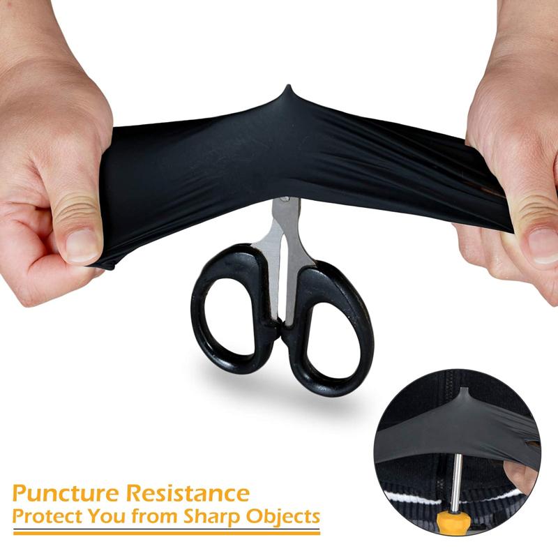 Jednorázové nitrilové rukavice Černé Bez pudru a latexu Čisticí rukavice 100/50/20KS 4Mil Průmyslové Mechanické Tetovací Rukavice na vaření