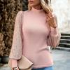 Women's Half Turtleneck Long-sleeved Sequined Patchwork Knitted Top