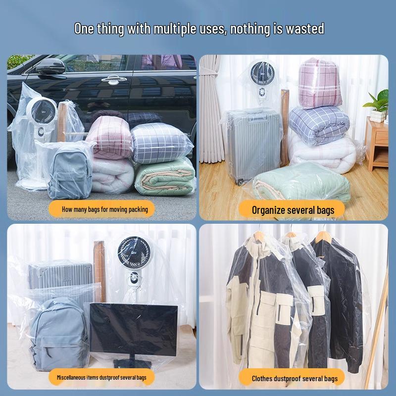 Waterproof Transparent Quilt Storage Bag - Large Capacity Cotton Organizer for Clothes and Moving