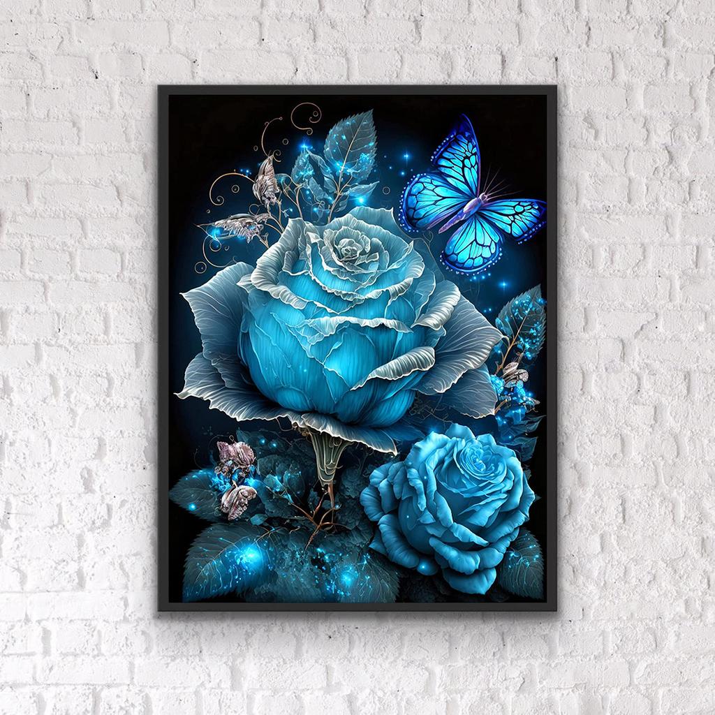 5d Diy Diamond Beautiful Painting Flowers And Butterflies Diamond Embroidery Cross Stitch Kit Full Rhinestone Mosaic Home Decor Gift