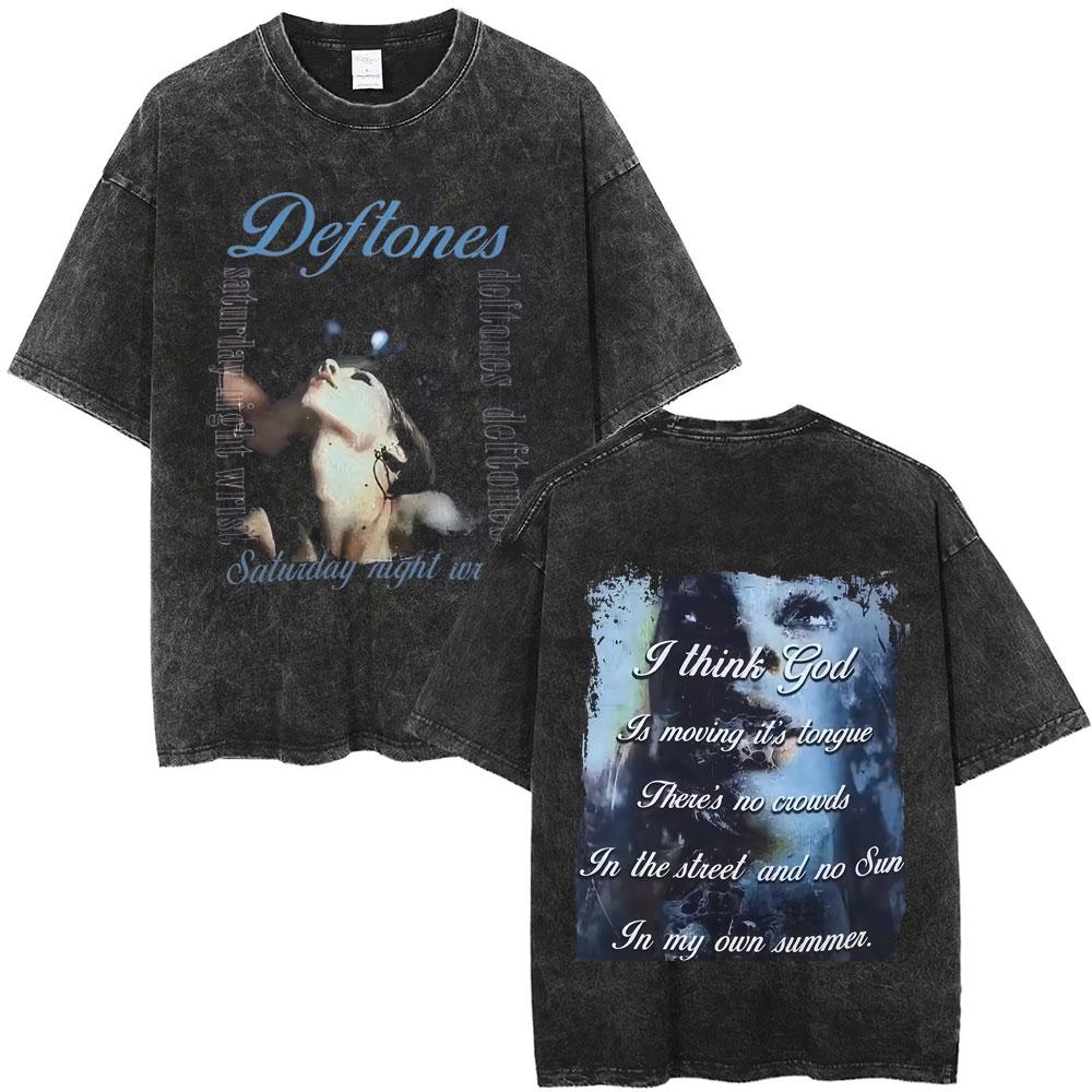 Benber vintage style Gewassen Vintage Deftones Diamond Eyes Album Grafisch T-shirt Mannen Vrouwen Retro Rock Pop Muziek T-shirts Heren Oversized Korte Mouw M