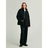 Chaqueta Acolchada Corta para Mujer con Cuello Alto, Manga Larga, Corte Holgado, Estilo Urbano, Cremallera Frontal, Ropa de Abrigo Informal