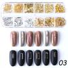 Gold Nail Art Alloy Studs Seaside 3D Decorations Sea Shell Star Feathers Charm Metal Frame Rivets Nail Sequin