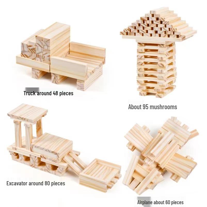 Archimedes Natural Wood Educational Building Blocks for Kids