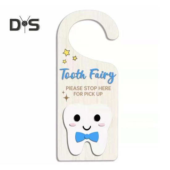 

Креативный орнамент на дверную ручку, украшение из липы, напоминание о чистке зубов, поощряющее уход за зубами, домашний декор синий