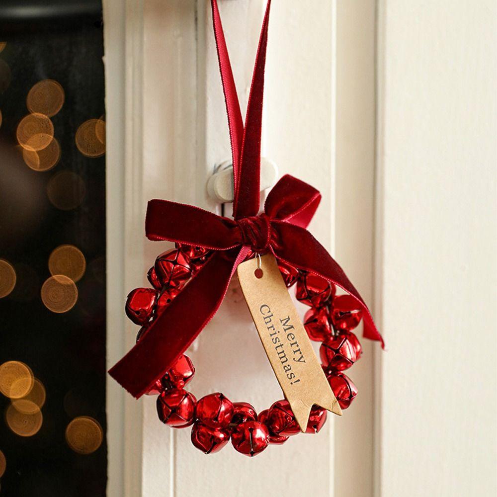 Iron Christmas Bells Wreath Handmade Exquisite Christmas Chime Bells DIY Wreath Xmas Tree Hanging Bells Party Favors