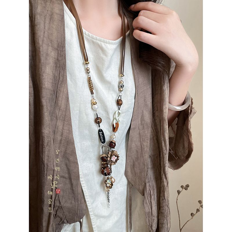 Bohemia Ethnic Style Long Mori Girl Style Pendant Necklace Female Summer Exotic Retro with Skirt Sweater Chain Accessories