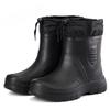 Men Warm Light Ankle Rainboots Winter Windproof Cotton Rain Boots Fashion Black Slip On Rain Shoes Men Waterproof Work Boot