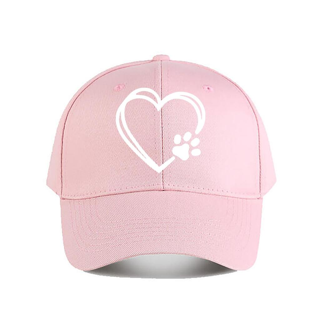 Baseball Cap Heart Paw Pet Lover Hat Baseball Cap Fashion Unisex Sunhat Womens Outdoor Sports Snapback Cap