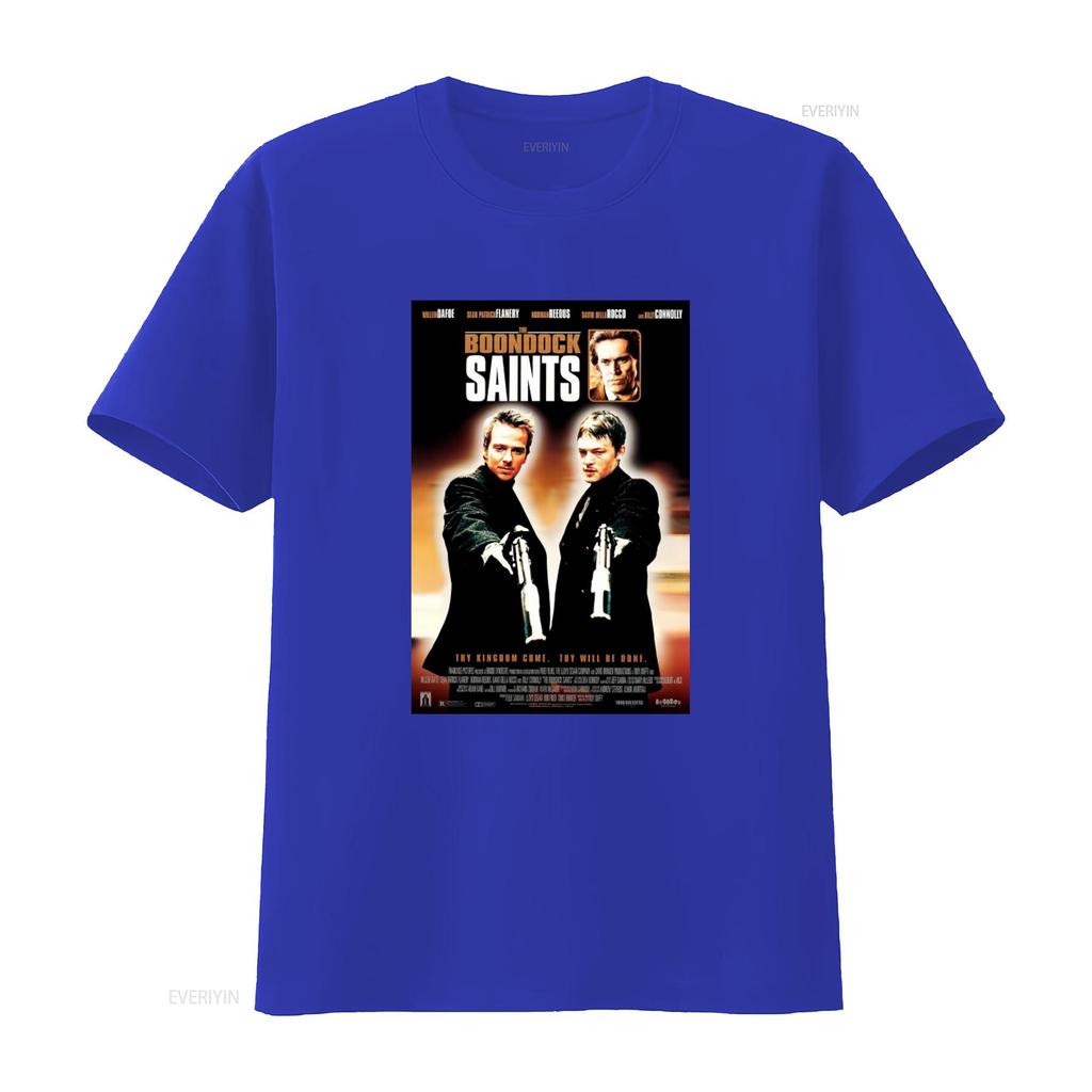 The Boondock Saints Movie Poster Inspired Black T Shirt Cool Design for Fans Vintage Washed Soft Graphic Homme Stretched