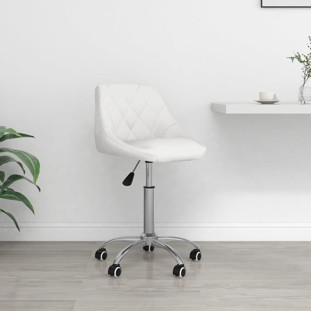 Office Chair Swivel White Faux Leather