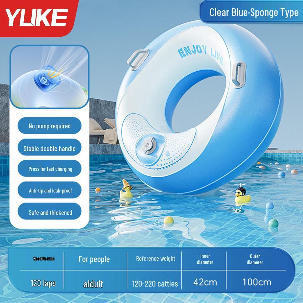 Enhanced Anti-Rollover Swim Ring for Adults & Kids, Unisex Lifebuoy, Inflatable Underarm Ring, Portable Swim Gear