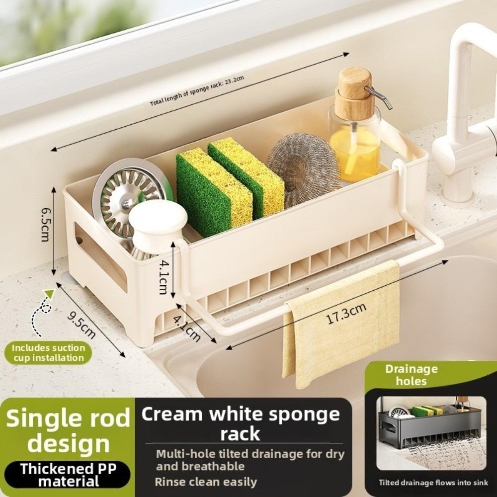 Easy to Clean Multi-Use Drain Rack Space-Efficient Sink Storage Tray Kitchen Sink Rack  Home Use