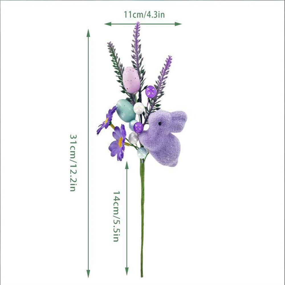 

Easter Egg Rabrbit Flower Tree Branch Fake Flower Plant Happy Easter Decoration DIY Craft Spring Party Home Vase Decoration фиолетовый