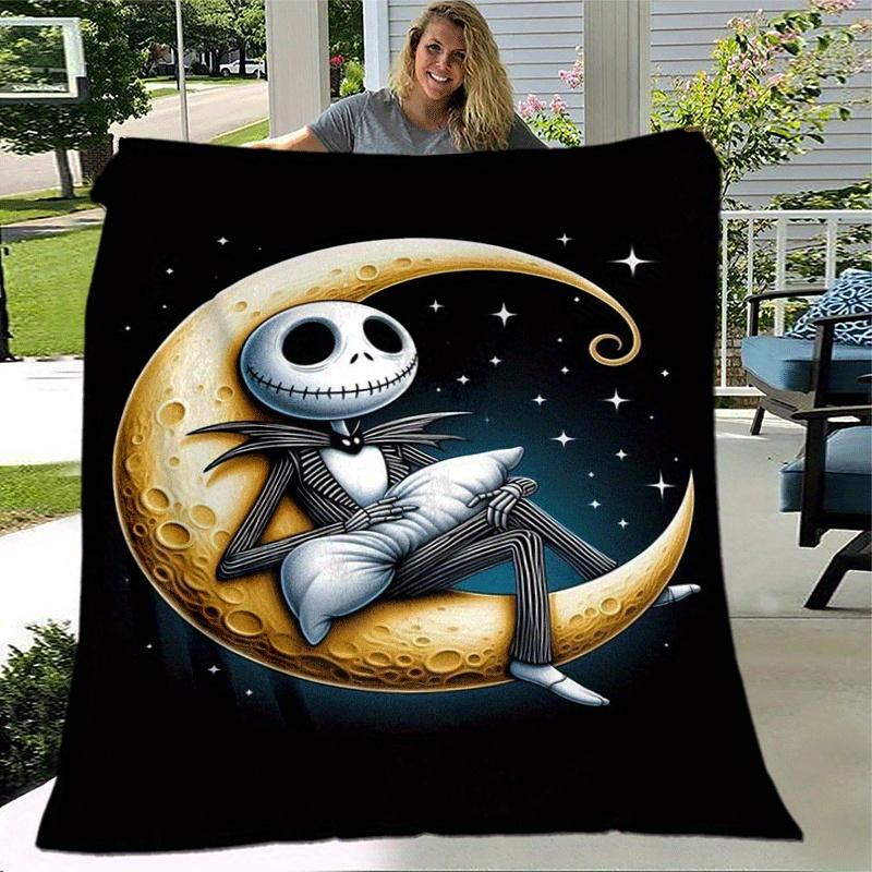 1pc The Nightmare Before Christmas Printing Blanket - Soft, All-Season Throw for Living Room, Bedroom,Personalized Gift with Adorable Cartoon Design