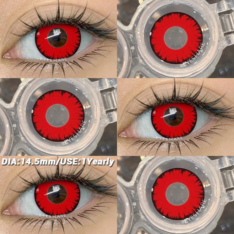 COD EYESHARE RAVEN BLACK Cosplay Contact Lenses Blood-red Halloween Eye Makeup Lens White/Black Crazy Cosplay Softlens