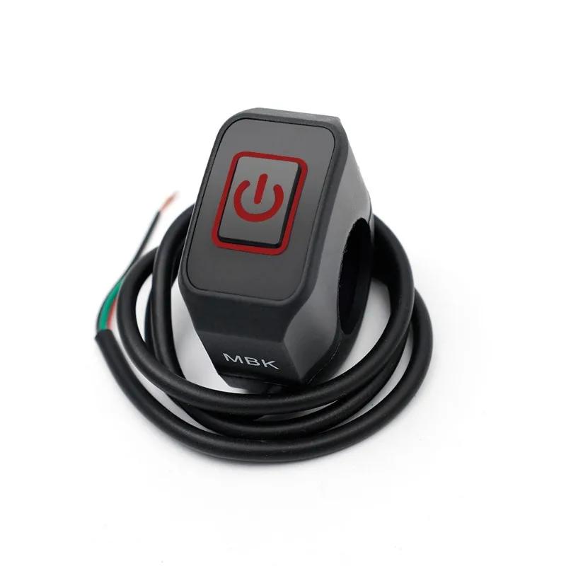 

7/8 Motorcycle Handlebar Switch with LED Light Momentary Button for Electric Start Kill Waterproof Control Switch Button 22mm Red
