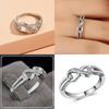 Elegant Silver Alloy Infinity Ring With Sparkling For Trendy Fashion Lovers