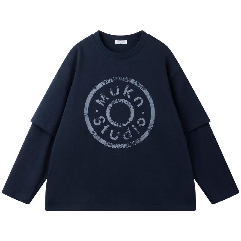 Mucmukn Boys  Antibacterial Faux Two-Piece Print T-Shirt 170