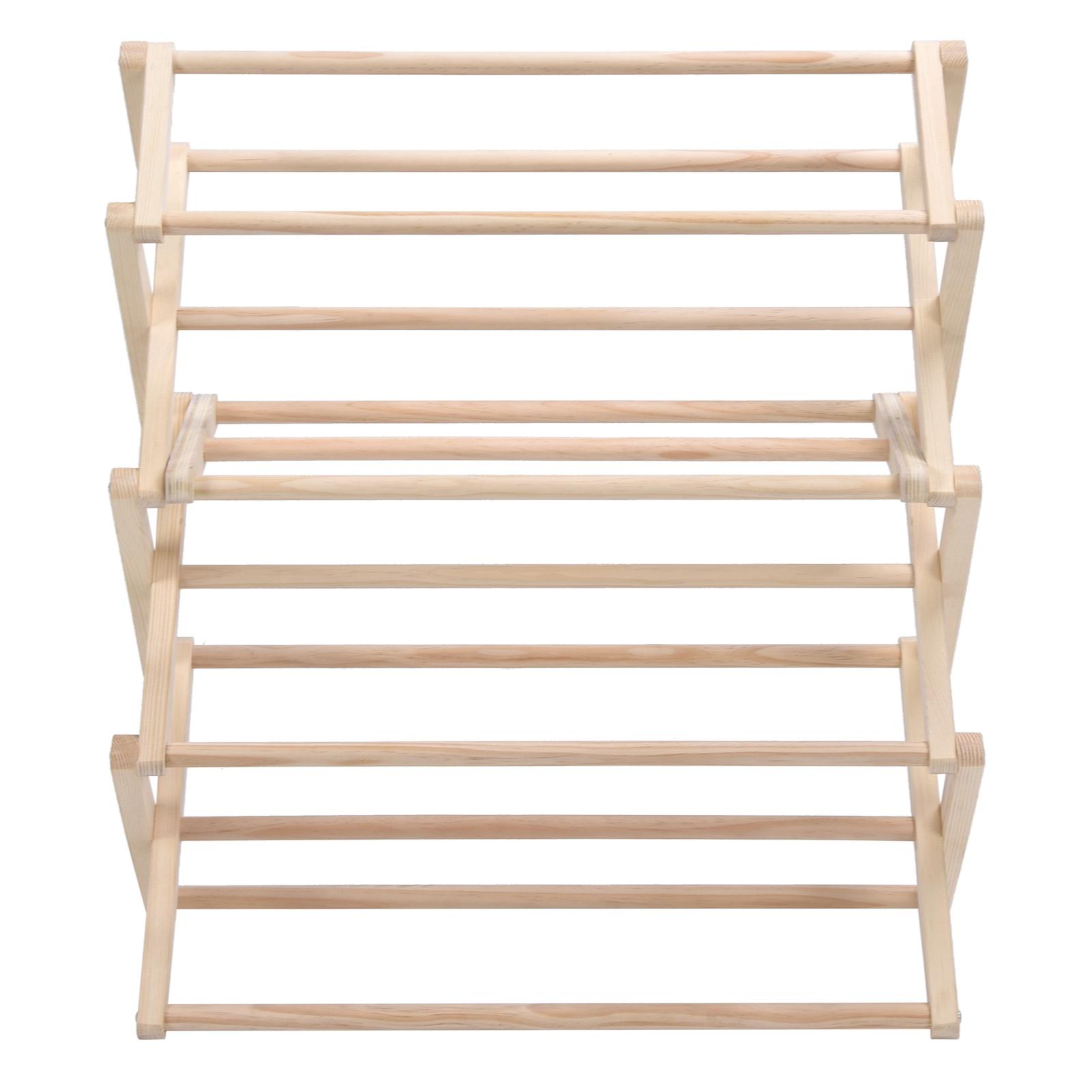 

Wooden Clothes Drying Rack Collapsible Garment Laundry Dryer Hanger Rack for Nursery Kids Room(Large ) Large 35.83x15.75in белый
