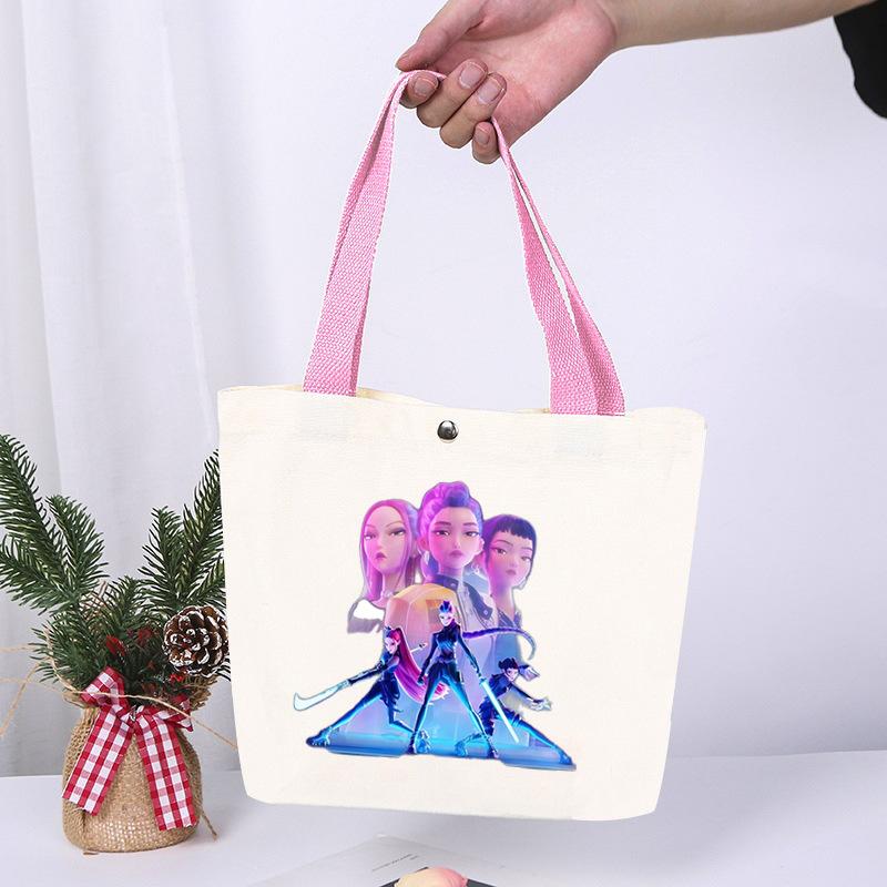 K-Pop Anime Cartoon Printed Student Large Capacity Portable Shoulder Bag Fashion Casual Canvas Bag