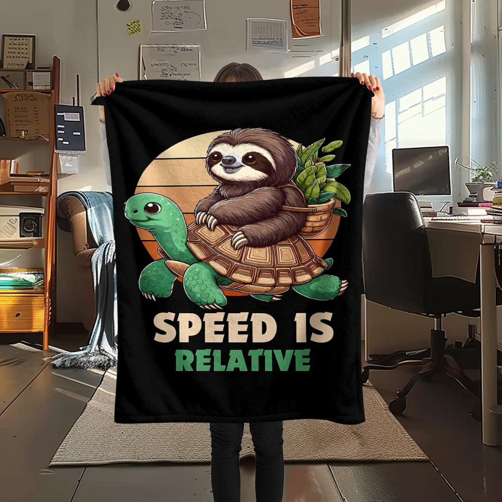 Sloth water dolphin raccoon Print Flannel Blanket,High quality Comfortable for All Seasons,Home Decor,Warmth and Comfort,Perfect for Christmas Gifts