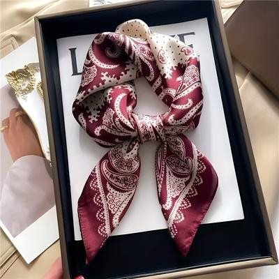 Nieuwe Paisley Print Klein Vierkant Sjaaltje Zacht Satin Zijde-achtig Dun Nek Sjaaltje Volwassen Stijl Zonwerend Hoofddoek Voor Vrouwen