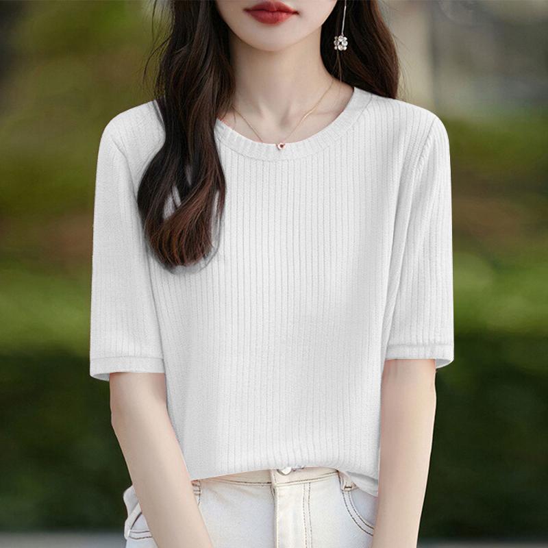 

ZANZEA Женская летняя повседневная блузка с круглым вырезом и коротким рукавом L