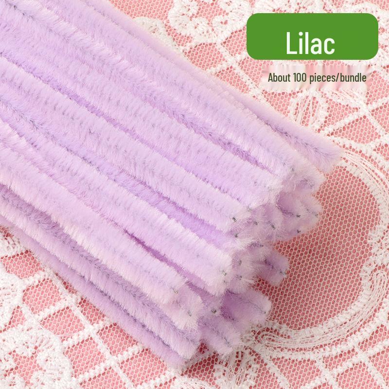 Thickened White Chenille Pipe Cleaners - Mixed Colors for DIY Bouquet Crafts