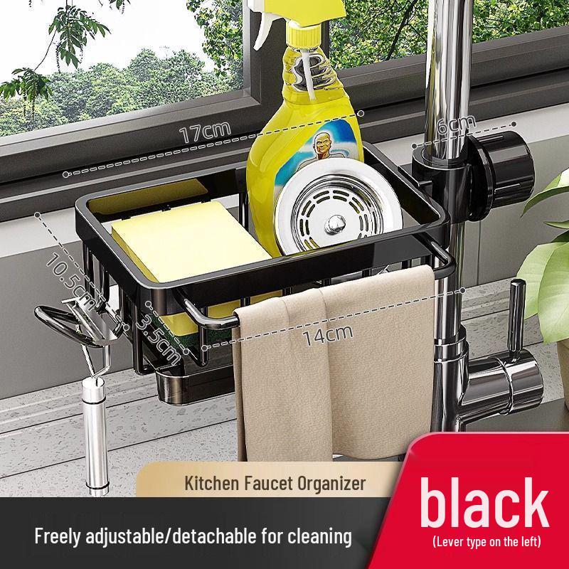 Universal Above-Faucet Dish & Storage Rack with Steel Wool Holder