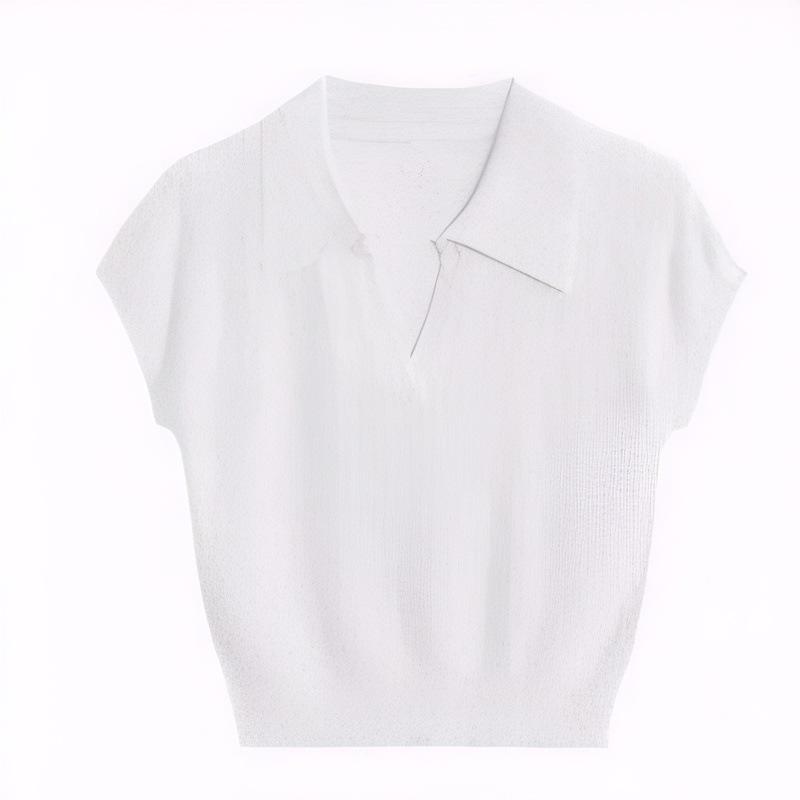 

Комплект летней одежды в корейском стиле: футболка-поло и юбка с высокой талией Medium