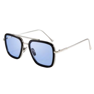 Retro Square Aviator Sunglasses Iron Man Tony Stark Sunglasses Trendy Downyer Gradient Lens [FEISEDY]