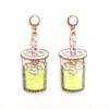 Japan and South Korea Fashion Personality Temperament Exaggerated Creative Milk Tea Cup Alloy Dripping Oil Diamond Earrings